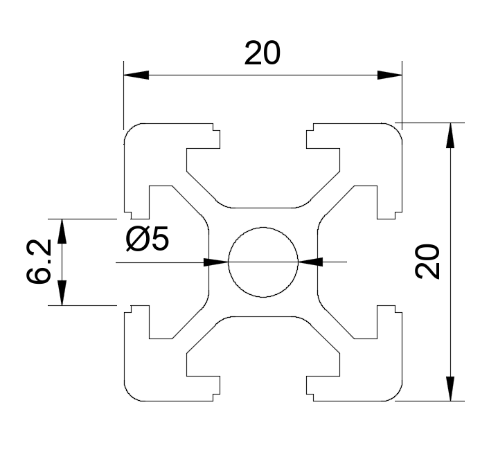 20X20型槽铝型材