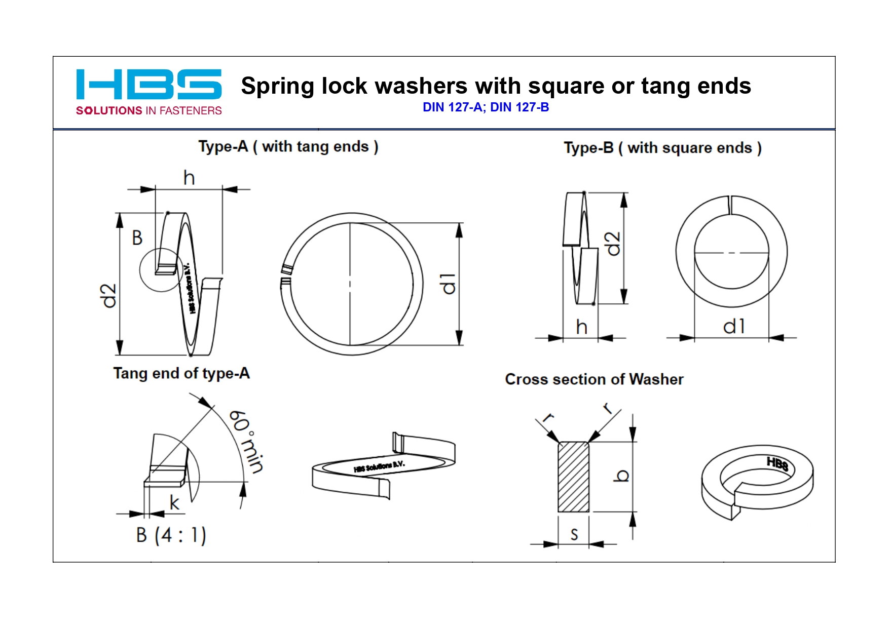 DIN 127-A:带正方形或唐端的弹簧锁垫圈