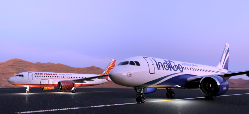 G04601-印度航空和 Indigo A320 Sharklets 19