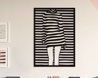 3D女孩墙壁框架