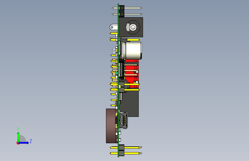 STM32H107主板 左侧视图