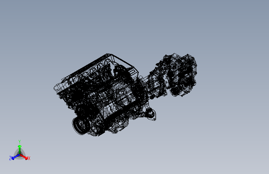 福特 V8 发动机 带变速箱 SolidWorks stp x_t