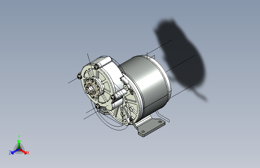 24v DC直流减速电机MY1016Z模型 Solidworks设计