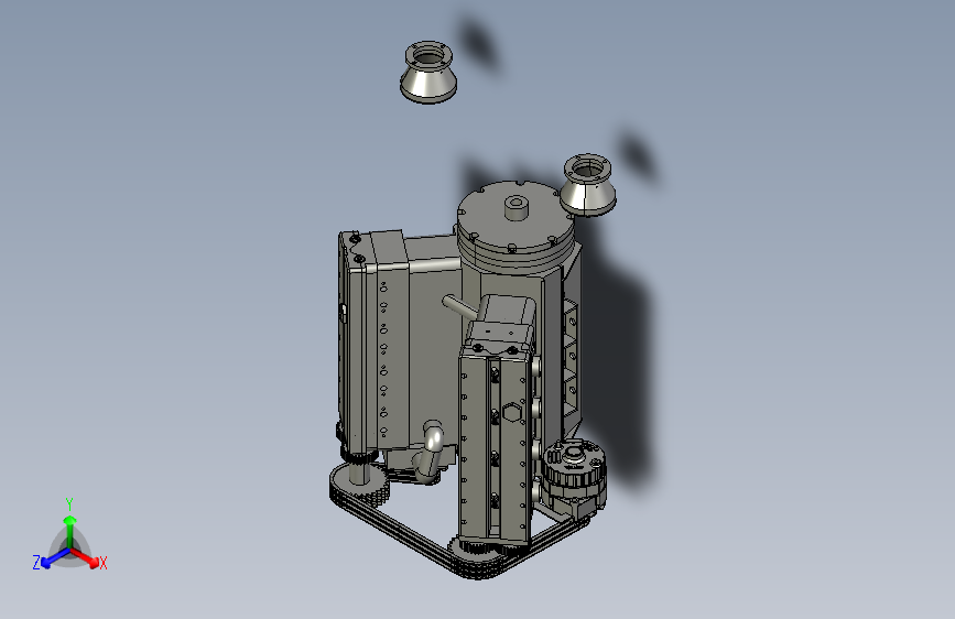 Carburator V8发动机模型3D图纸 INVENTOR设计 附STP