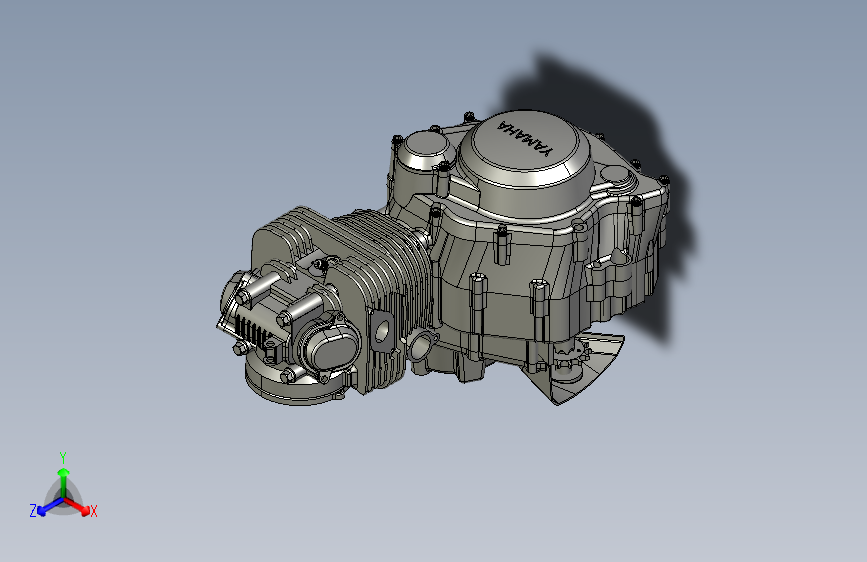 K11雅马哈125发动机总成3D图纸 Catia solidworks设计 附STP格式
