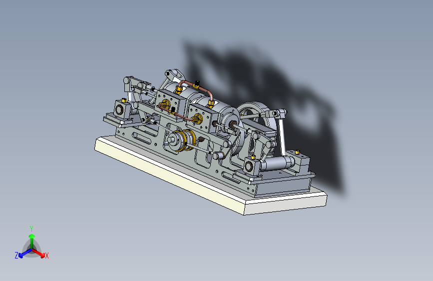 Monitor Steam Engine蒸汽发动机 Solidworks设计