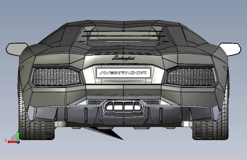 兰博基尼 aventador lp700 SolidWorks stp 背面视图