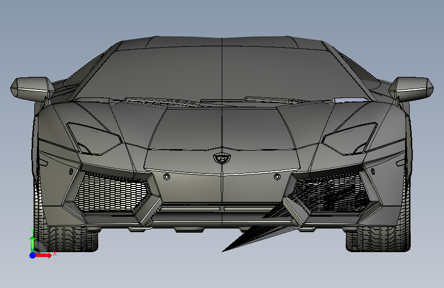 兰博基尼 aventador lp700 SolidWorks stp 正面视图