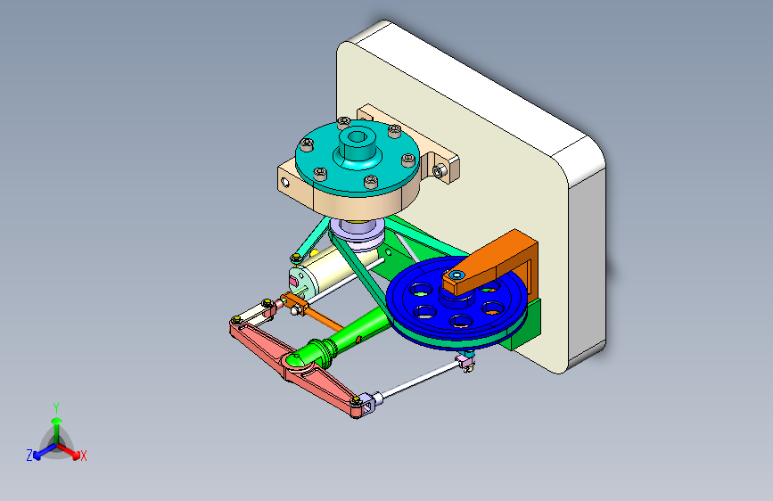 Steam Engine单缸横梁蒸汽发动机3D数模图纸 Solidworks设计