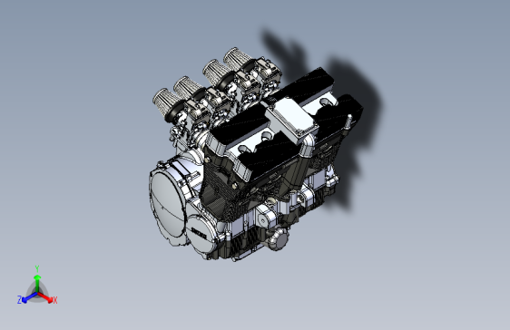 铃木 1100 gsx r发动机 SolidWorks stp igs