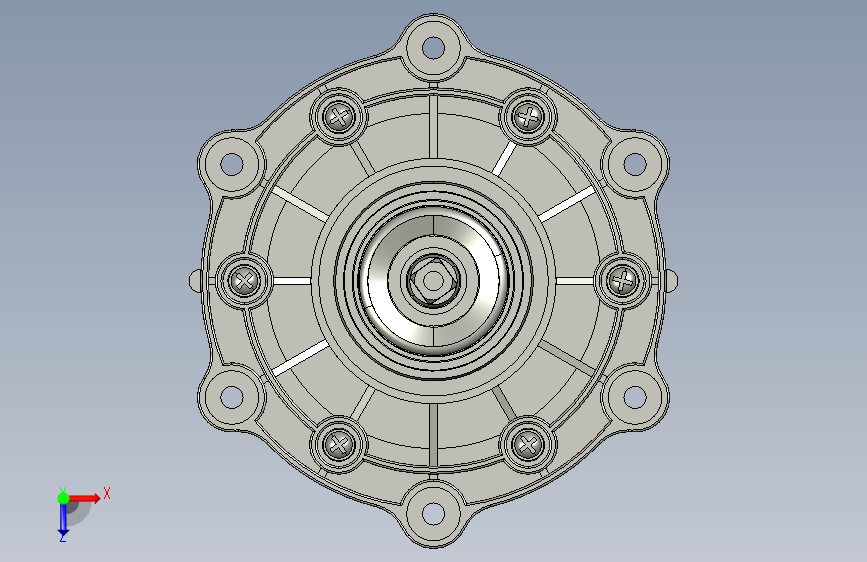 三星洗衣机电机模型3D图纸 Solidworks设计 俯视图