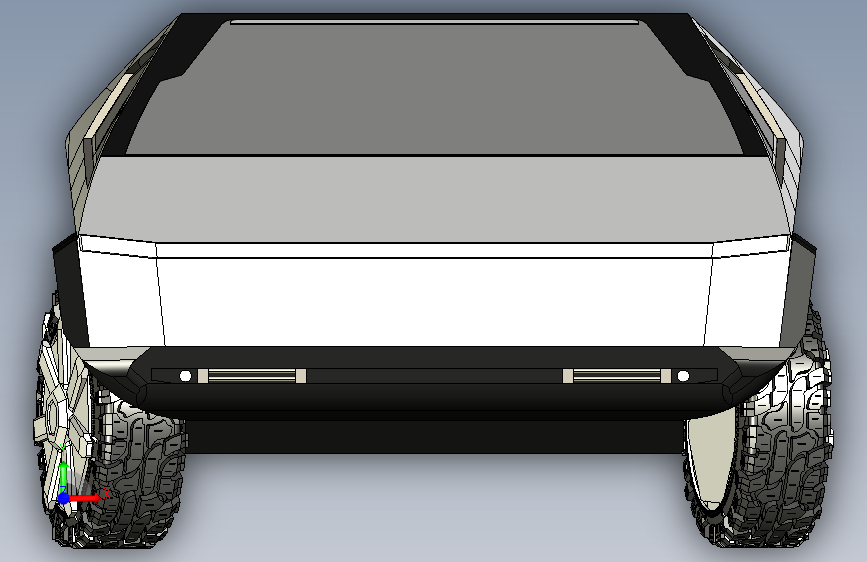 特斯拉 tesla cybertruck SW STP IGS X_T STL 正面视图