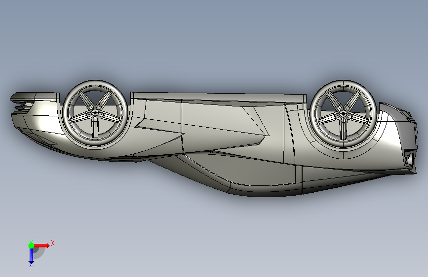 雪佛兰 克尔维特 c7 SolidWorks igs x_b 俯视图