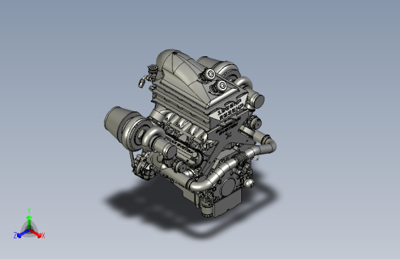 超跑发动机 SolidWorks stp