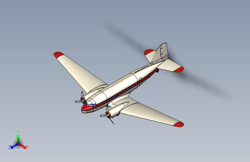 道格拉斯 douglas dc3 SolidWorks stp