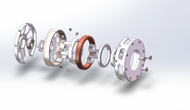 机械狗关节电机大扭力MIT电机三维设计solidworks建模3D模型图