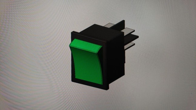 带有KCD4 28mm 4pin（On-Off）的绿色开关（按钮）30A 201N-B