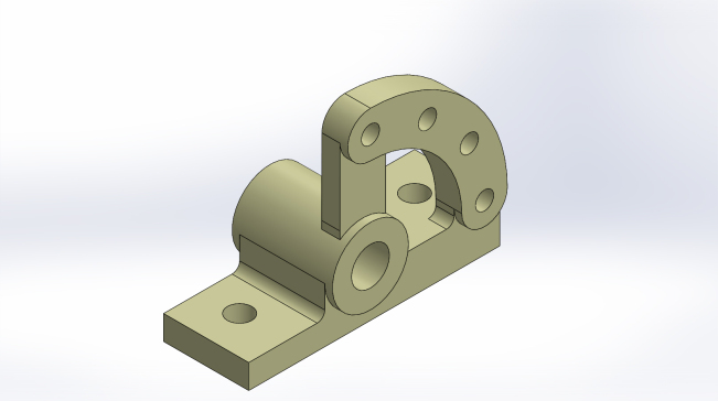 Solidworks的铰链轴承支撑支架