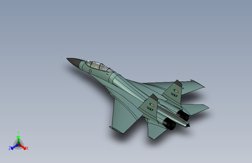 G04509-苏霍伊+Su-27+侧卫机+56-战斗机-飞机