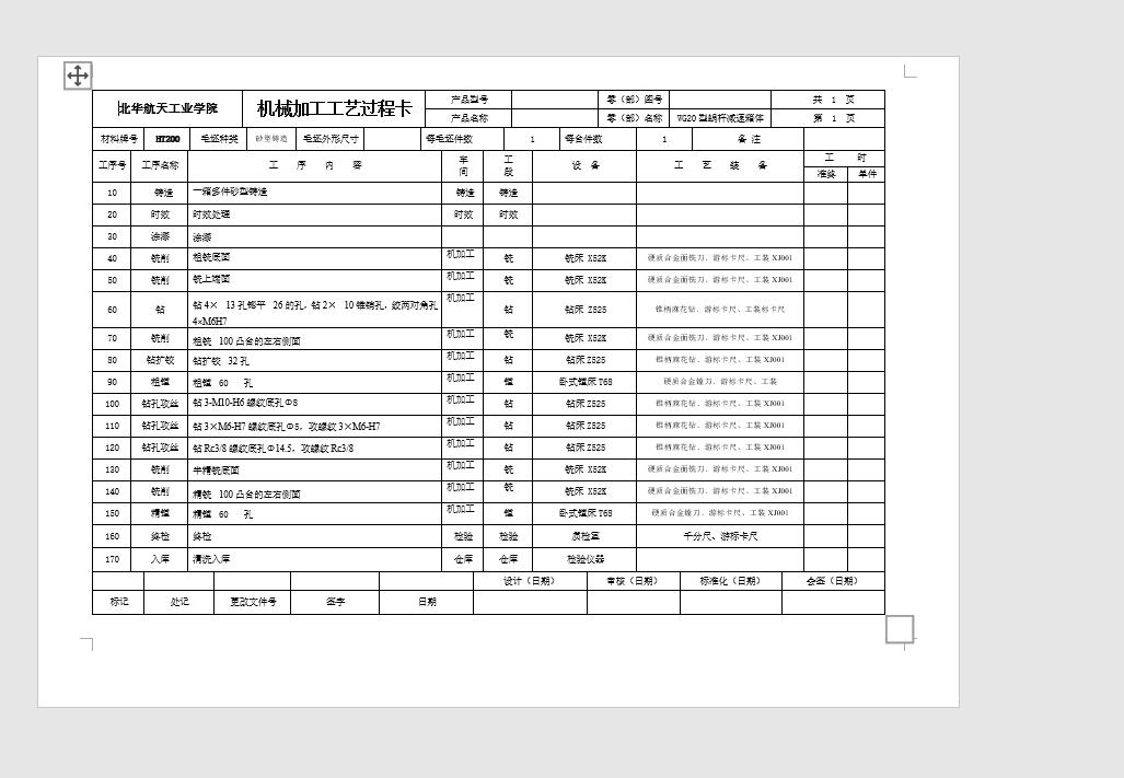 蜗杆减速器箱体加工工艺及铣床夹具设计