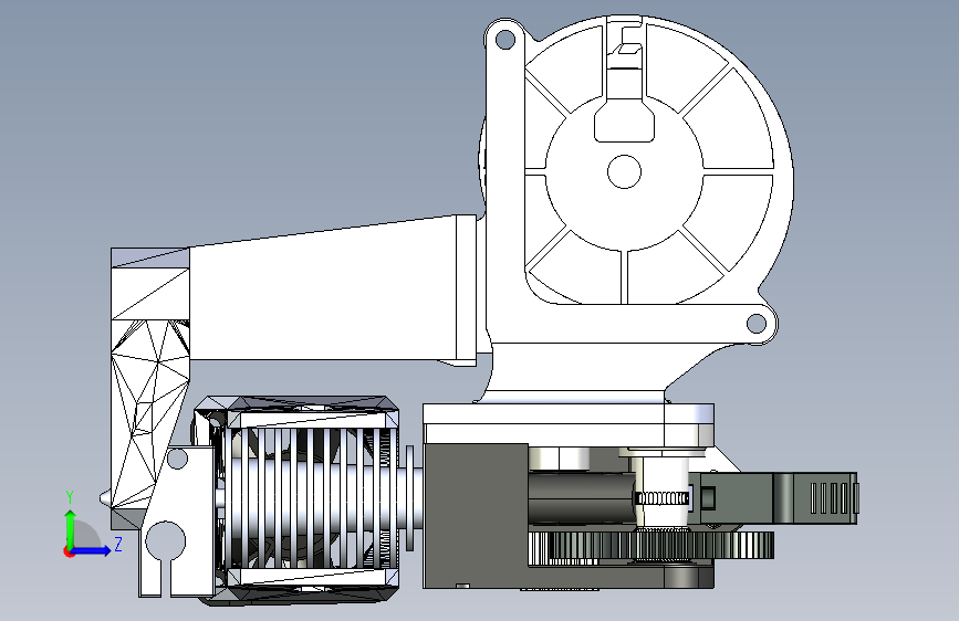 挤出机E3D-v6的零件冷却 左侧视图