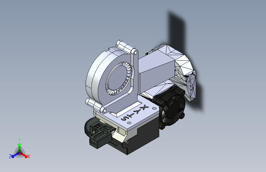 挤出机E3D-v6的零件冷却 主视图
