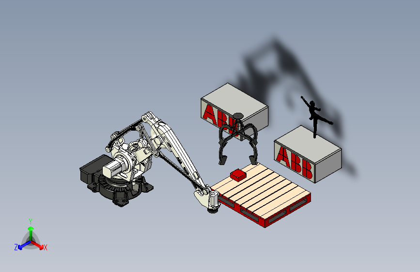 G06599-ABB+IRB+460+带夹具和托盘机械臂