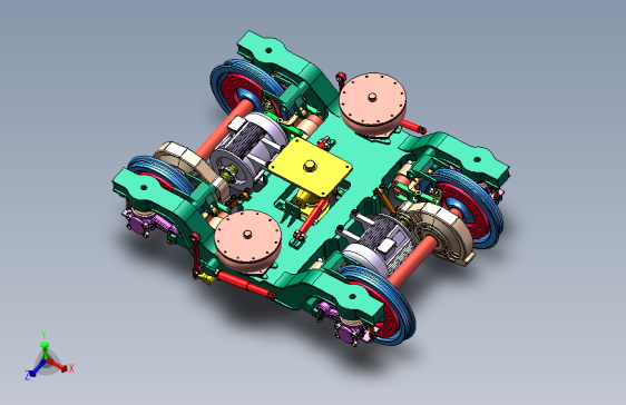 高铁列车动力转向架模型