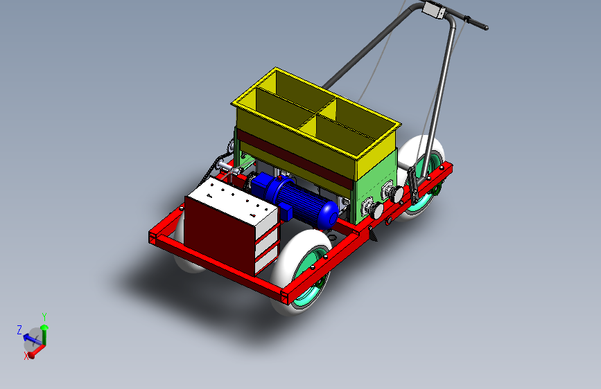 手推式电动小型免耕播种机设计三维SolidWorks+18张CAD图纸+说明