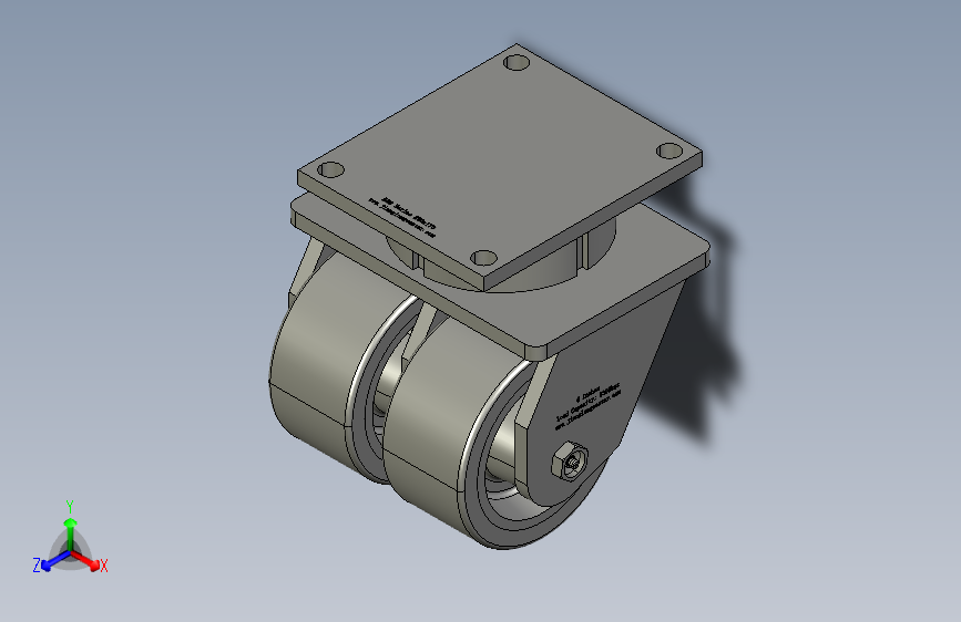 江龙脚轮_中超重型150盘双孖铸铁包PU活动轮6×3
