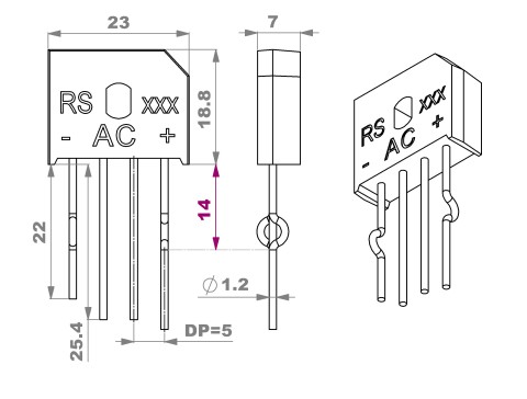 整流器桥“ RS”“ KBU” PIN BLENT