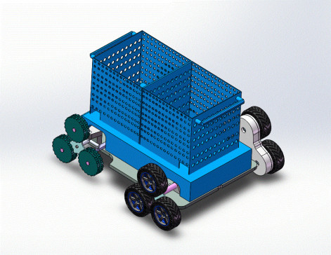 行星轮式爬楼梯物料小车设计(含三维Solidworks+CAD图纸+说明)