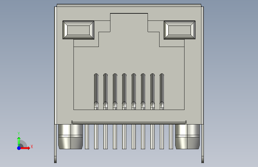 RJ45连接器 正面视图