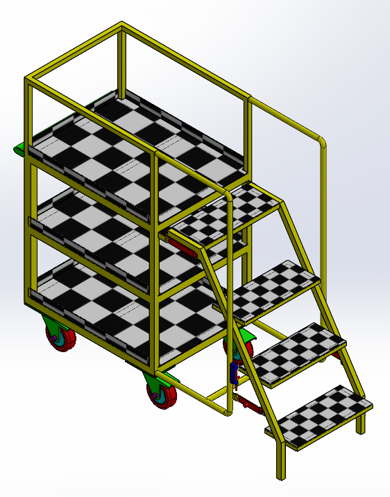 可折叠的梯子手推车
