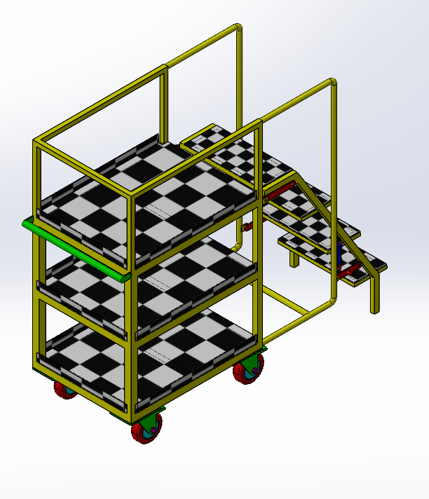 可折叠的梯子手推车