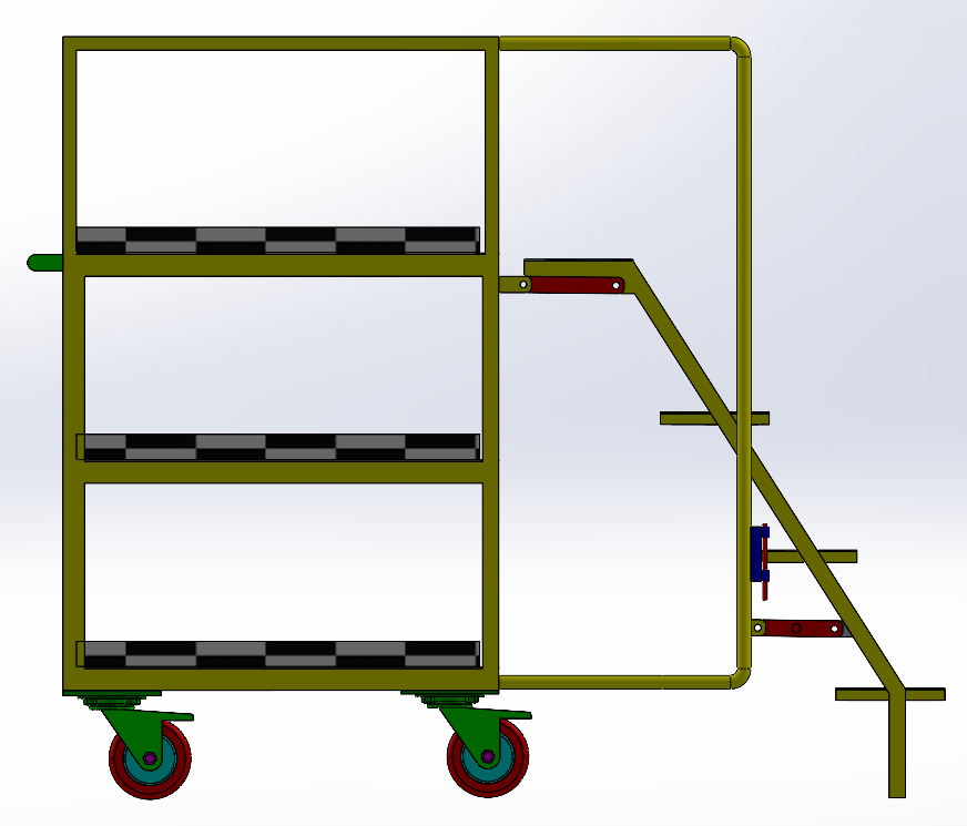 可折叠的梯子手推车