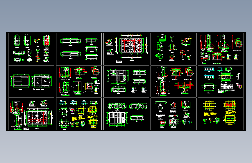 某水池S8抗渗建筑结构图
