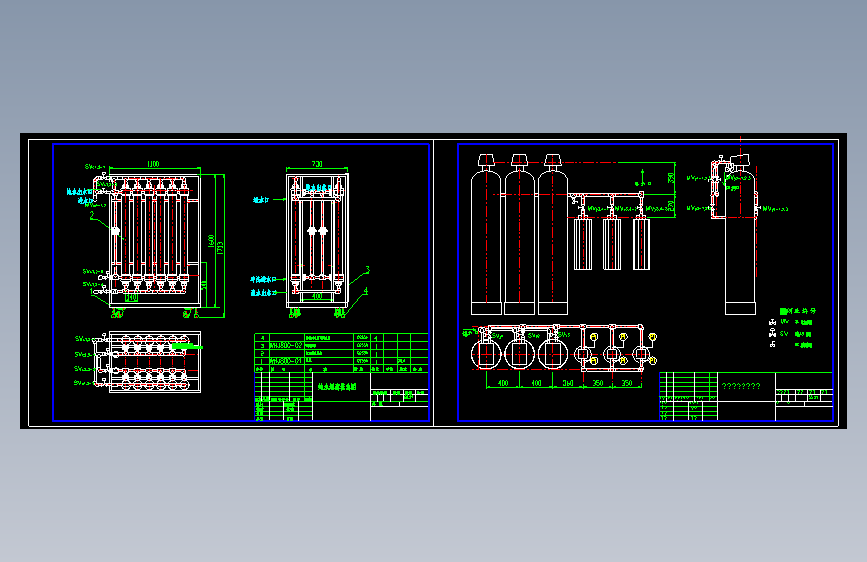 超滤的总装配图,纯水超滤器工艺设计图