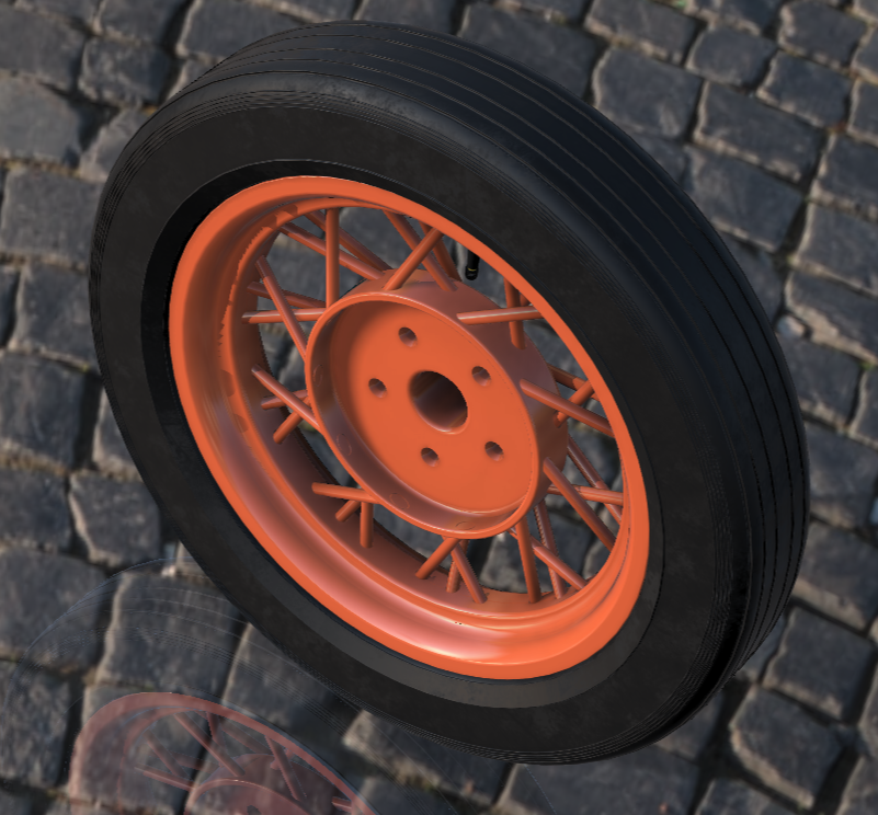 1931年福特车轮和轮胎模型-1_3比例