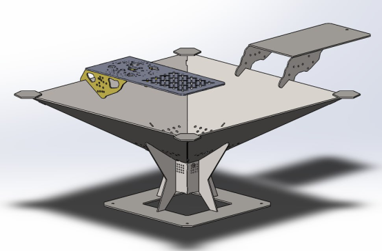 烤架结构3D图纸 Solidworks设计 附dxf平面工程图