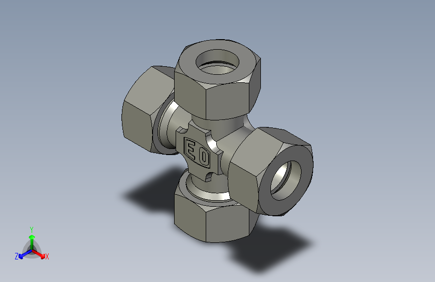 EO管接头联合十字K18LCF.stp