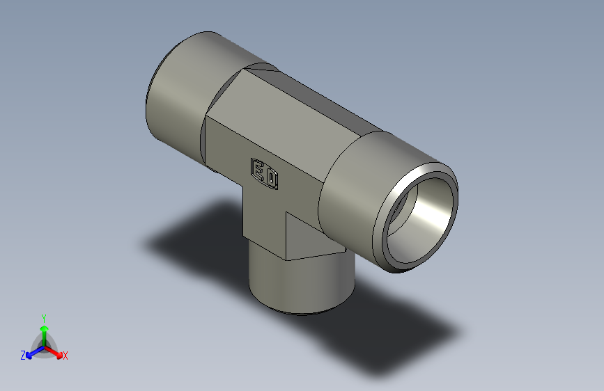 EO管接头三通异径管TR10 08 10LCFX.stp