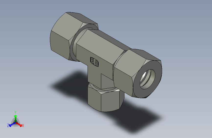 EO管接头三通异径管TR16 12 16SCF.stp