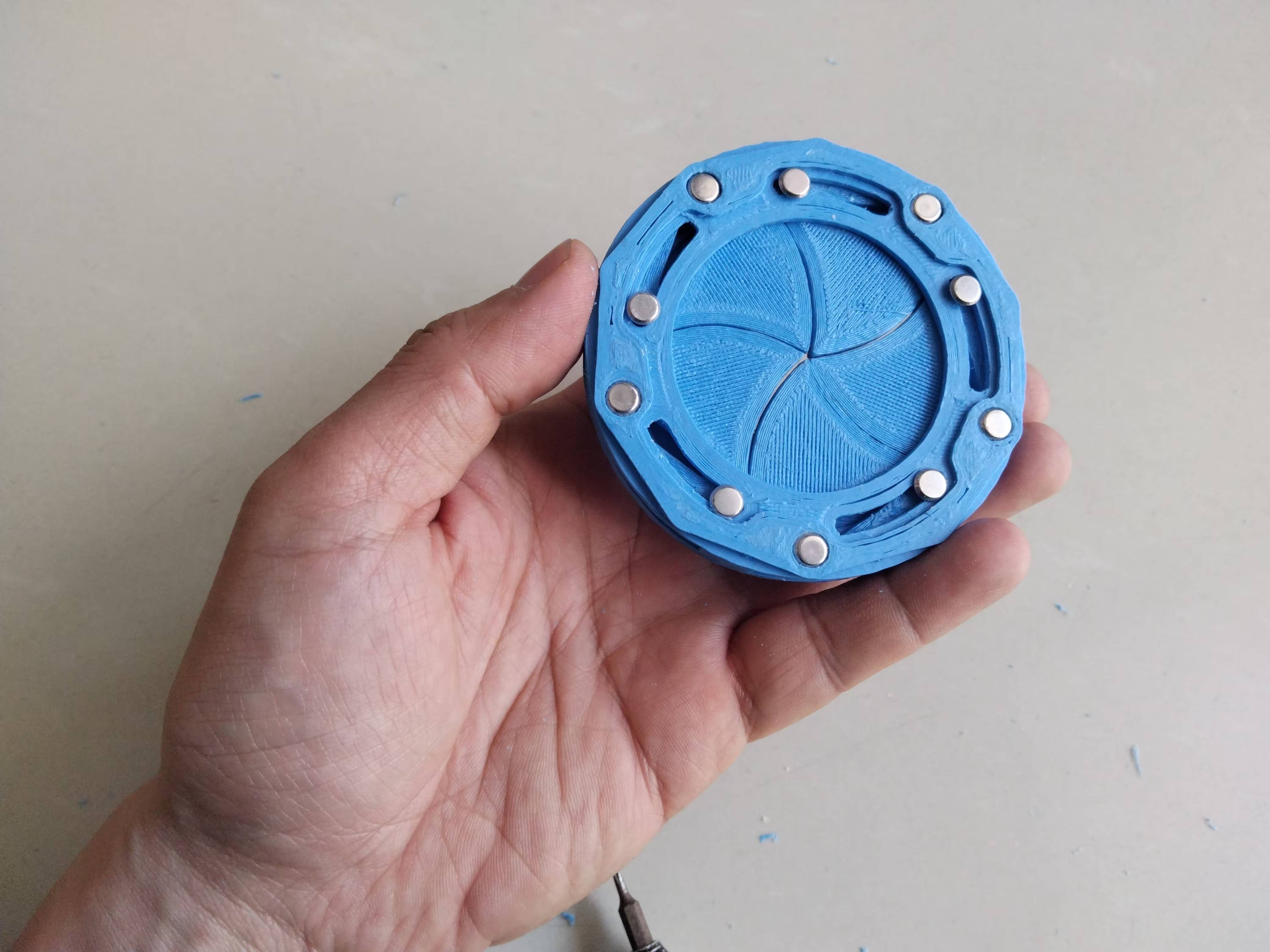 五叶片旋转虹膜结构