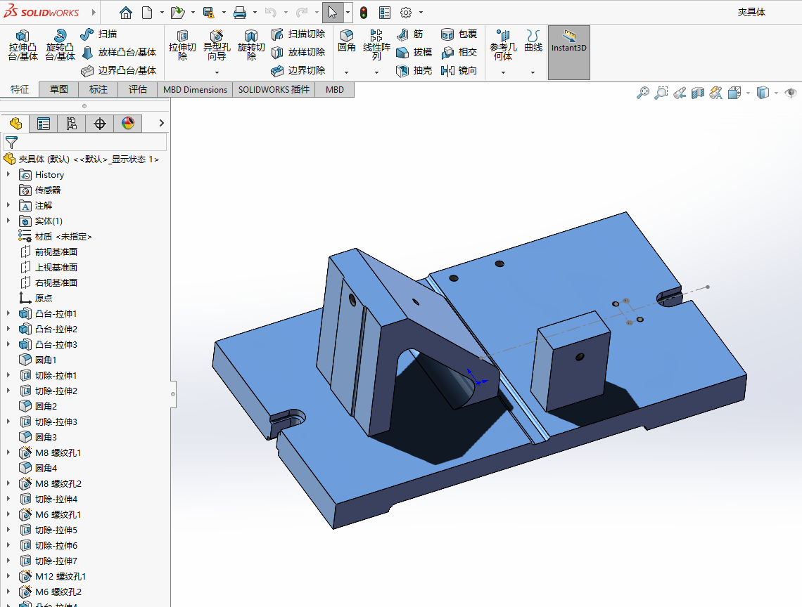 尾座体加工工艺及铣底面夹具设计【含三维solidworks】