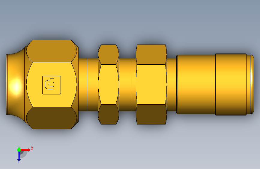 阀门Bulkhead Union AVU2BH-4 俯视图