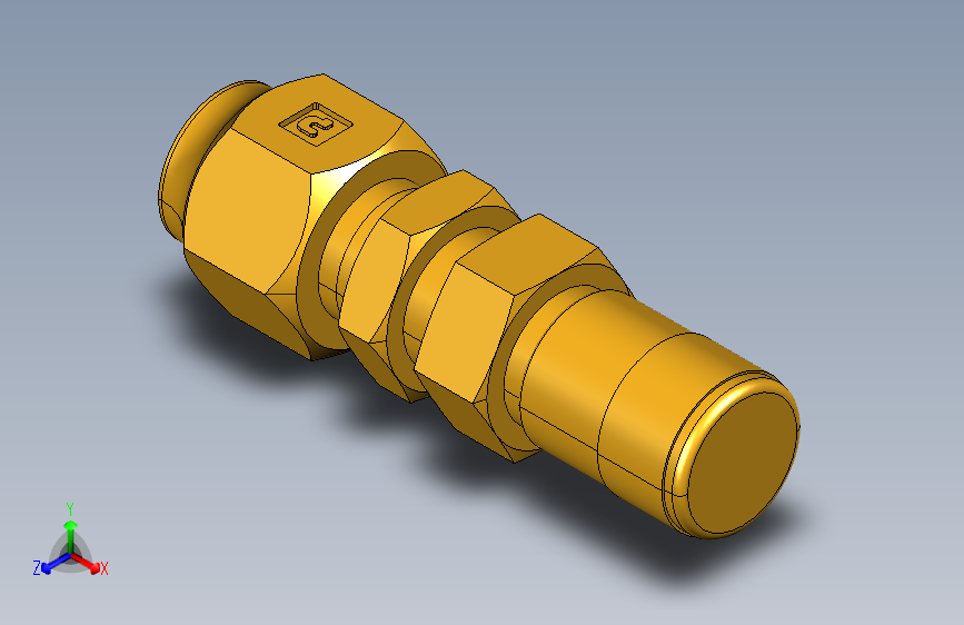 阀门Bulkhead Union AVU2BH-4 主视图