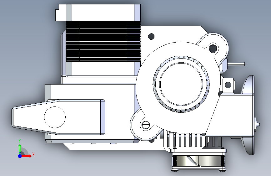 3D打印机机头模型 正面视图