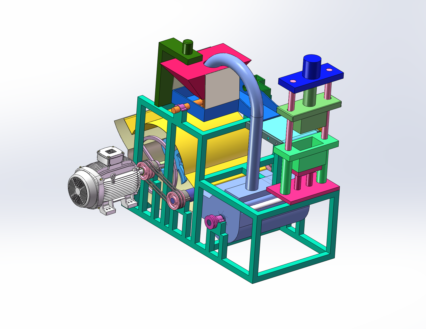 多功能复合的秸秆打包压缩机设计【三维sw+说明书】