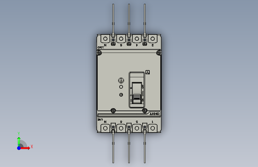 正泰断路器NXMLE-125S_4300A 20A A 正面视图